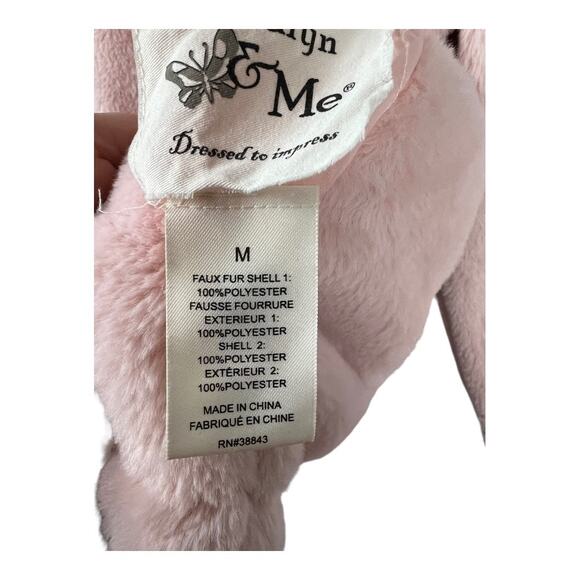 Maralyn & Me Pink Teddy Bear plush coat Jacket hooded Reversible M Medium - Picture 4 of 9